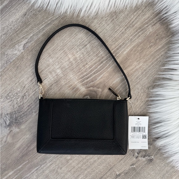 ♠️Kate Spade New York Convertible Black  Pebbled Leather Wristlet purse - Picture 2 of 4